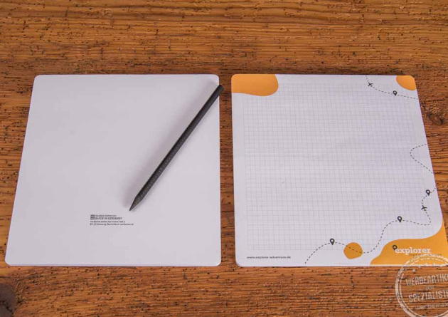 Haftnotizen als Mousepad bedrucken mit Logo für den Schreibtisch.