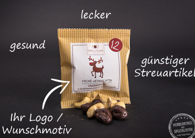 Beschreibung wellnuss flowpack mit Logodruck