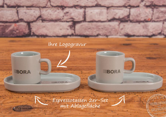 Blomus Espressotassen mit Logodruck als B&uuml;roausstattung