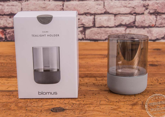 Werbeartikel mit hochwertiger Gravur Windlicht Blomus