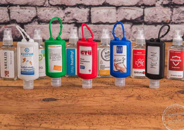 Bumper Desinfektionsgel Tube mit Henkel als Werbeartikel 