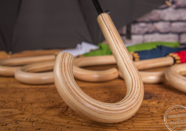 Echtholzgriff Werbeschirm Ökobrella