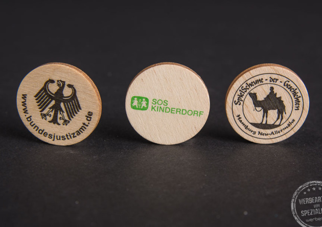 Firmenlogo auf Einkaufswagenchip