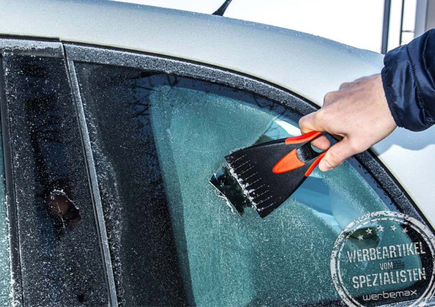 Eiskratzer als Werbeartikel für Autohäuser befreit von Eis