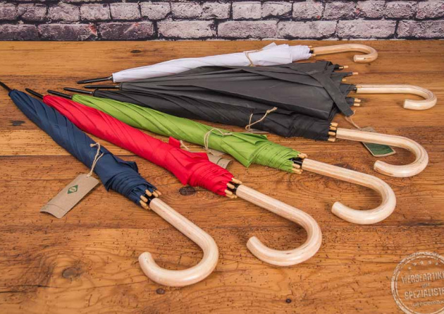 Stockschirm mit Werbedruck, 6 Farben aufgefächert