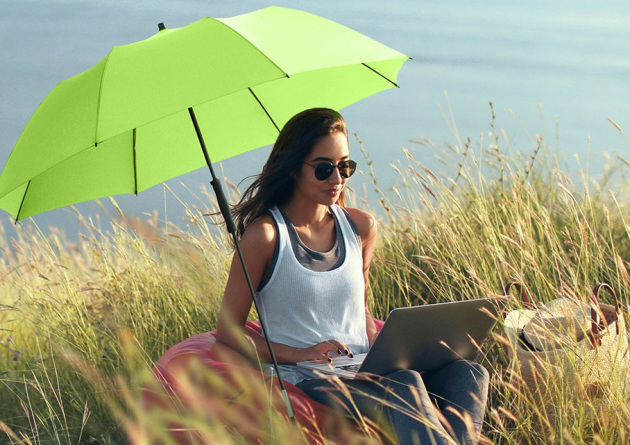 FARE Reise Sonnenschirm Travelmate Camper gr&uuml;n faltbar 