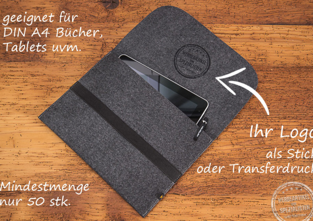 Filzmappe Halfar mit Stick