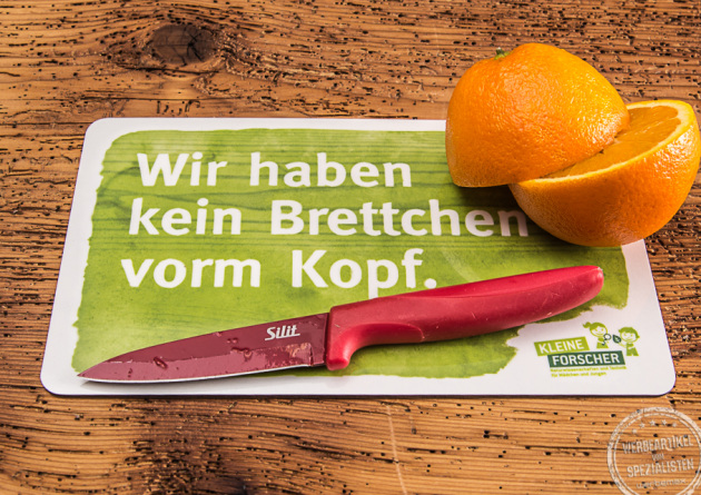 Ihre Werbebotschaft am Frühstückstisch, Ricolor nachhaltiges Frühstücksbrett mit Markenbotschaft.