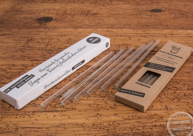 Glastrinkhalme als Werbeartikel 