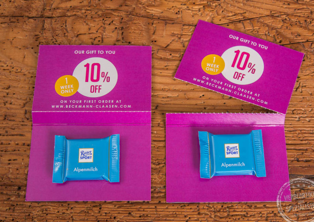 Gutscheinkarte mit S&uuml;&szlig;igkeit