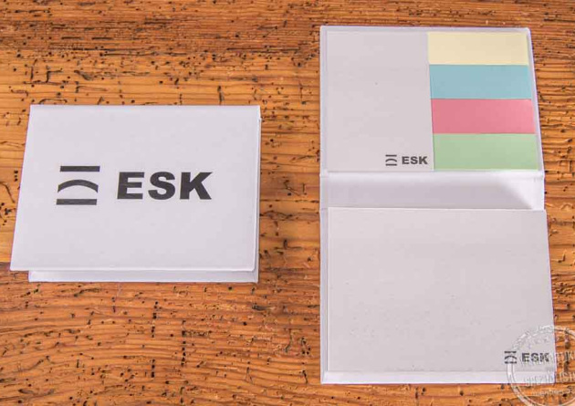 Haftnotiz-Set mit Recyclingpapier und Logodruck
