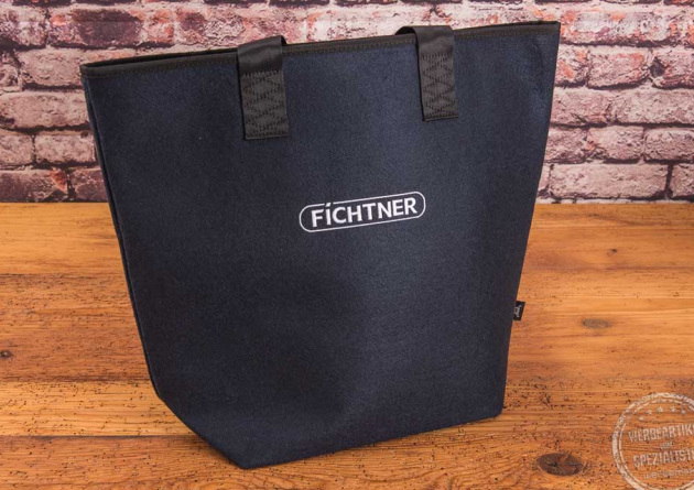 Filzshopper von Halfar in blau mit Logostick