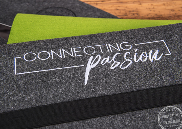 Filz Laptoptasche von Halfar in grau mit Logo 