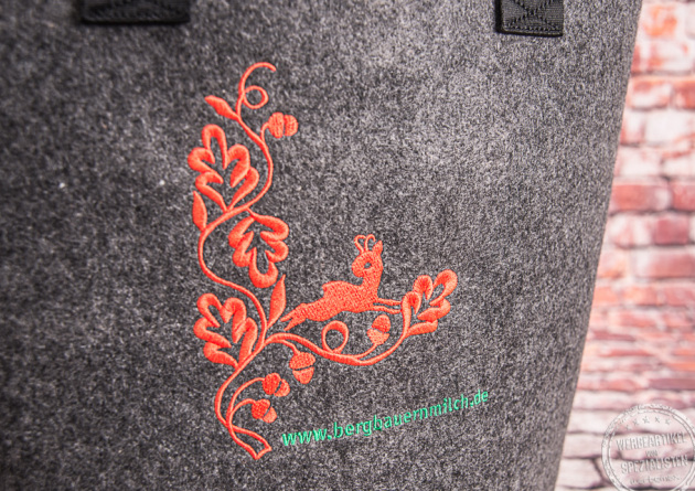 Stick auf Werbetasche aus Filz