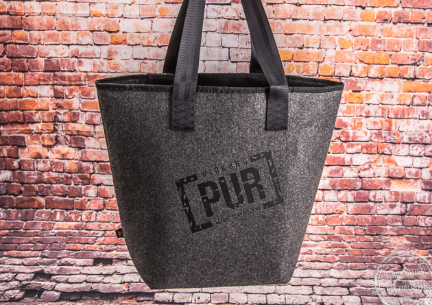 Einkaufstasche aus Filz mit Werbedruck