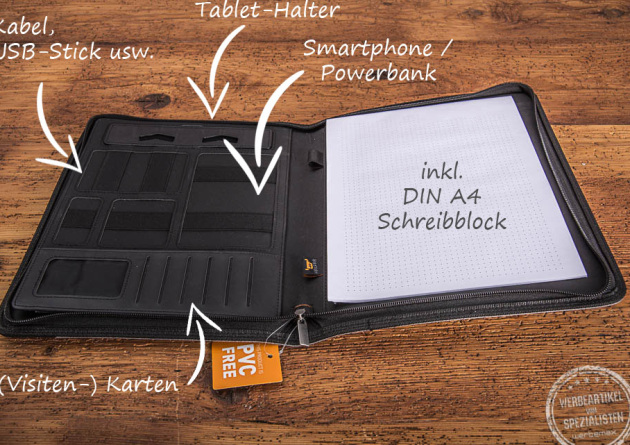 Halfar Schreibmappe work mit vielen Aufbewahrungsm&ouml;glichkeiten