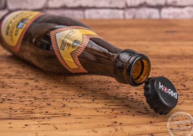 Korki Silikon Kronkorken bedruckt in schwarz mit Bierflasche HB Traunstein