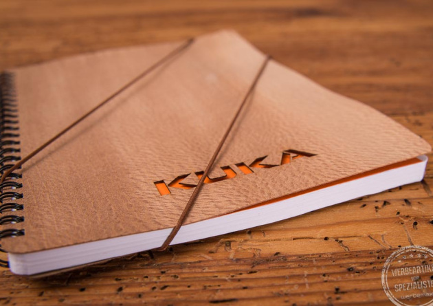 Echtholz Notizbuch mit Lasercutting