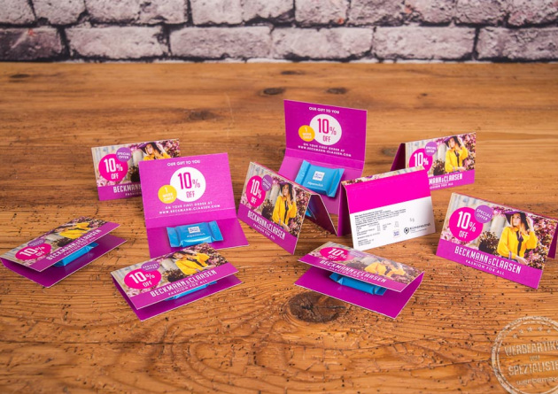 Ritter Sport Beileger in Visitenkarte