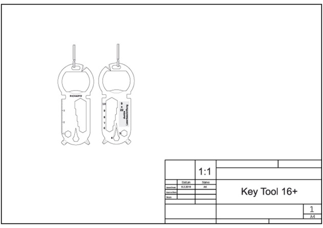 werbemaxStandskizze vom Keytool mit 16 Funktionen