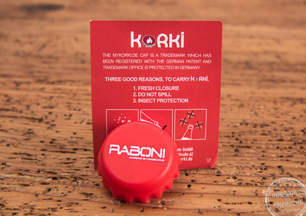 Bedruckter Silikon Kronkorken mit Logo auf der Verpackung als Streuartikel