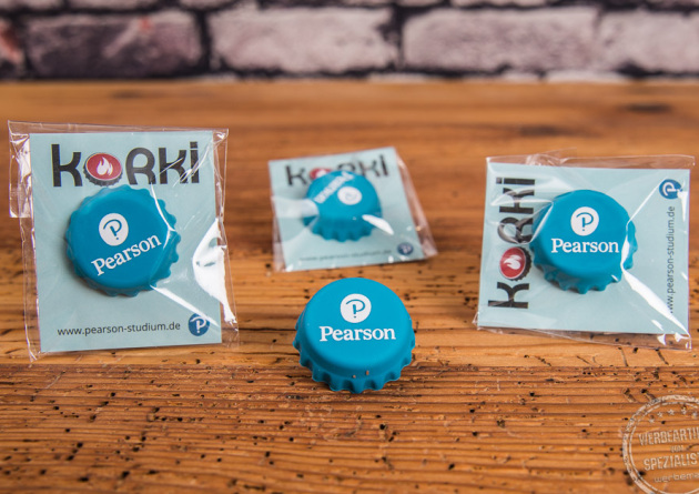 Streuartikel Silikon Korken in Verpackung mit Logo bedruckt