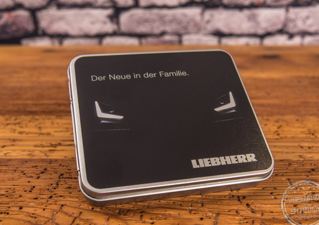 Liebherr Werbeartikel mit Ritter Sport in der Dose