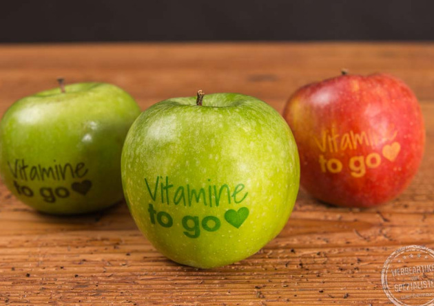 Logofrucht Apfel mit Werbedruck