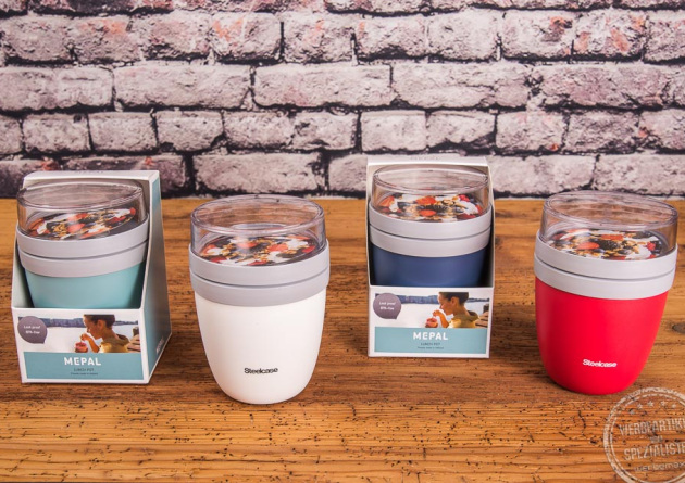 Mepal Ellipse Lunchbox in 4 Farben und Verpackung mit Firmenlogo Steelcase