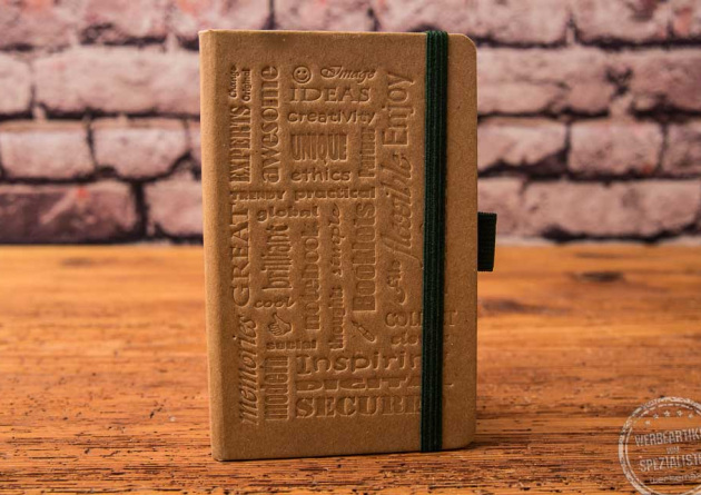 Eco Paperbook mit Logoprägung