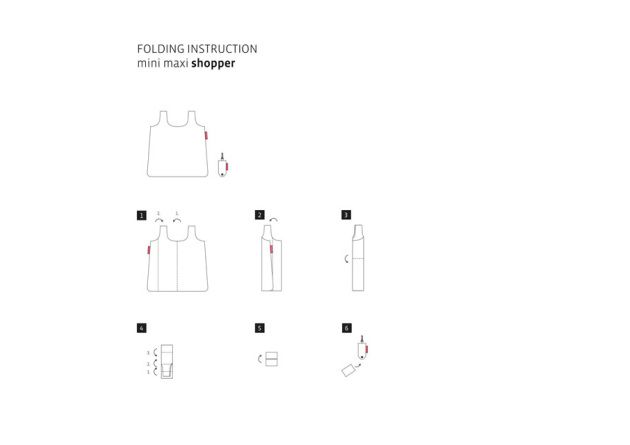 Faltanleitung für Reisenthel Mini Maxi Shopper Pocket Falteinkaufstasche mit Hülle und Logodruck von werbemax