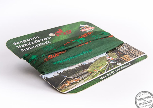 Halstuch mit Digitaldruck f&uuml;r die Berchtesgadener Milch