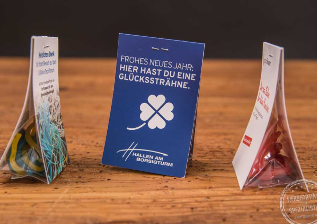 Fruchtgummi Schnüre im Beutel mit Logo Aufdruck als Werbeartikel