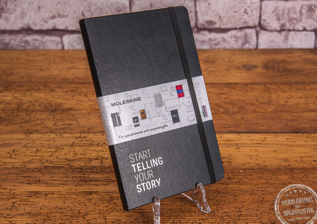 moleskine Notizbuch mit bedruckter Banderole