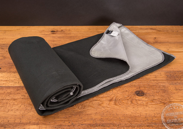 Picknickdecke XL schwarz als Werbeartikel