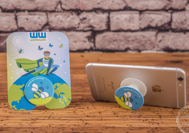Popsockets Werbemittel mit Logo und Verpackung