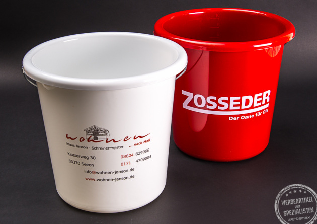 Werbeeimer bedrucken lassen