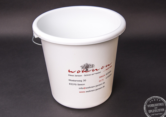 Plastikeimer mit Logo