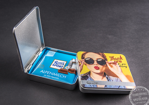 Ritter Sport Schokolade in Blechdose verschenken