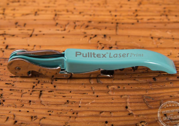 Pulltap Kellnermesser türkis mit Werbeanbringung