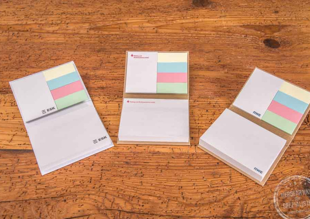 Recycling Haftnotizen-Set als Werbeartikel in verschiedenen Ausf&uuml;hrungen