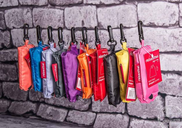 Reisenthel Mini Maxi Shopper Pocket alle Farben Falteinkaufstasche mit Hülle und Logodruck von werbemax