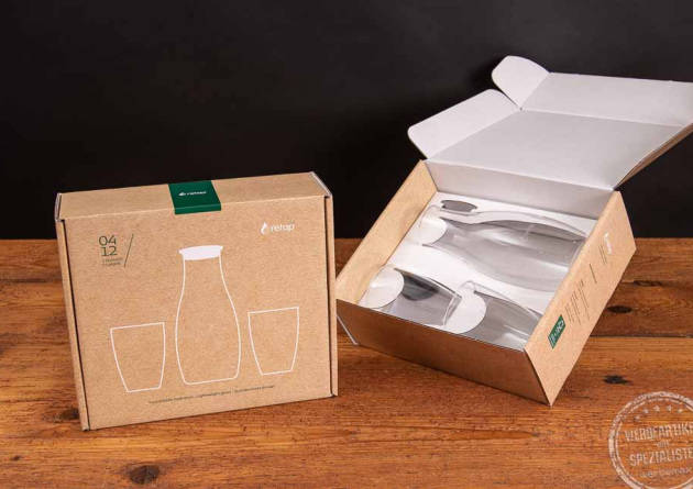 Retap Karaffe in neuer Verpackung als Werbeartikel 