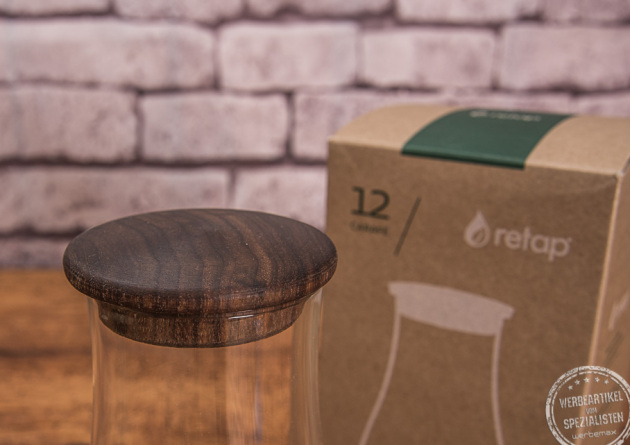 Retap Wasserkaraffe mit Retap Holzdeckel und Verpackung