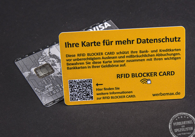 Anti Skimming Karten mit Logo Rückseite