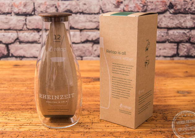 retap karaffe mit gravur f&uuml;r Leitungswasser inklusive Verpackung
