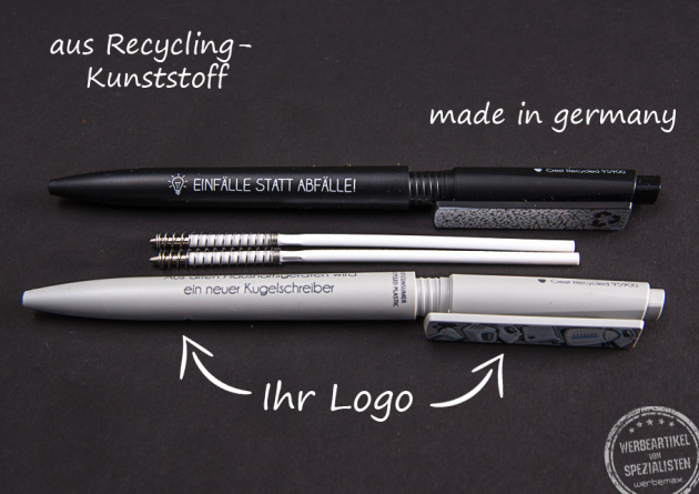 Ritter cares Kugelschreiber aus Recycling Kuststoff