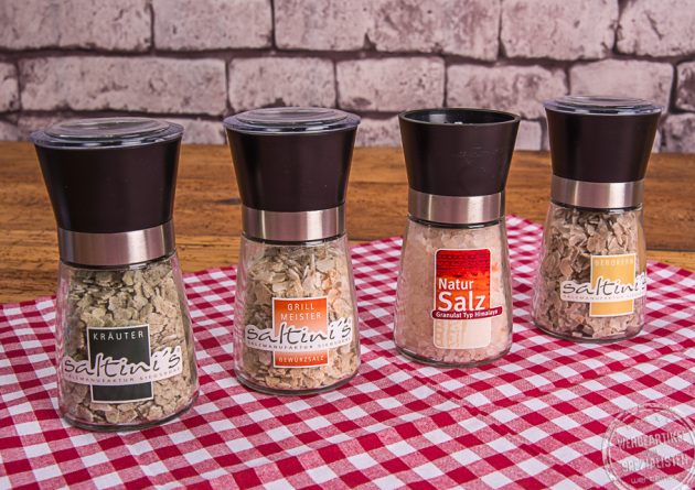 Saltinis Salzm&uuml;hle mit Werbedruck