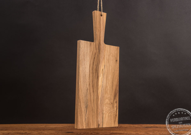 Schneidebrett aus Eichenholz mit Logo bedrucken als Werberartikel