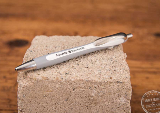 Schneider Slider Rave Kugelschreiber in grau als Werbeartikel